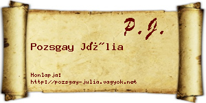 Pozsgay Júlia névjegykártya